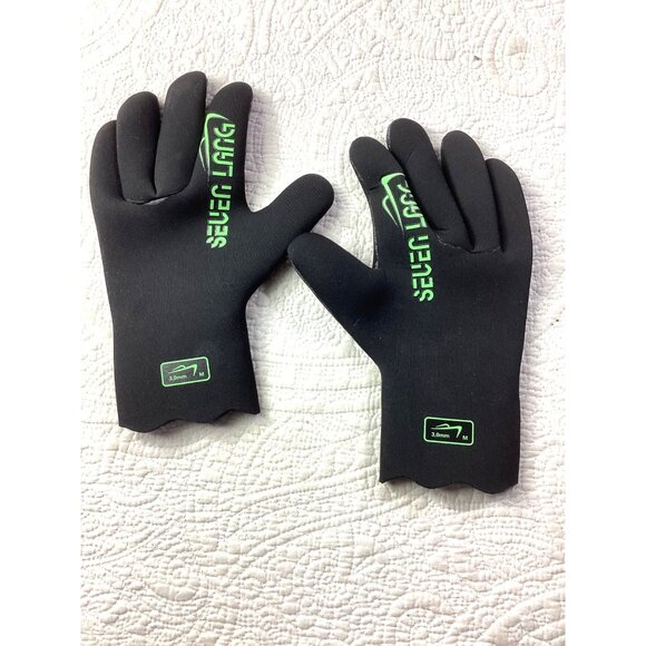 Seven Lang Neoprene Diving Gloves 3mm*Med*Black*Textured Palm*Water Sports*New - Picture 1 of 4
